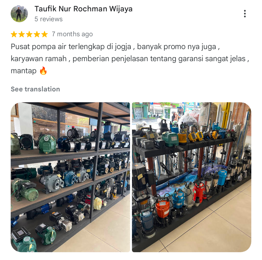 Google Maps review pelanggan CV Sumber Air